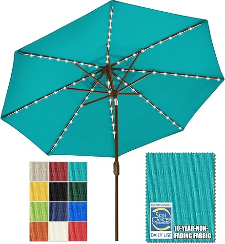 Miniatura 61 de EliteShade USA - Sombrilla solar de 9 pies / 2.74 metros, de 3 niveles, con 10 años sin decoloración, 80 luces LED para patio, mesa al aire libre