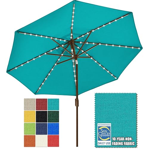 EliteShade USA 10-Year-Non-Fading Sunumbrella Solar 9ft Market Umbrella with 80