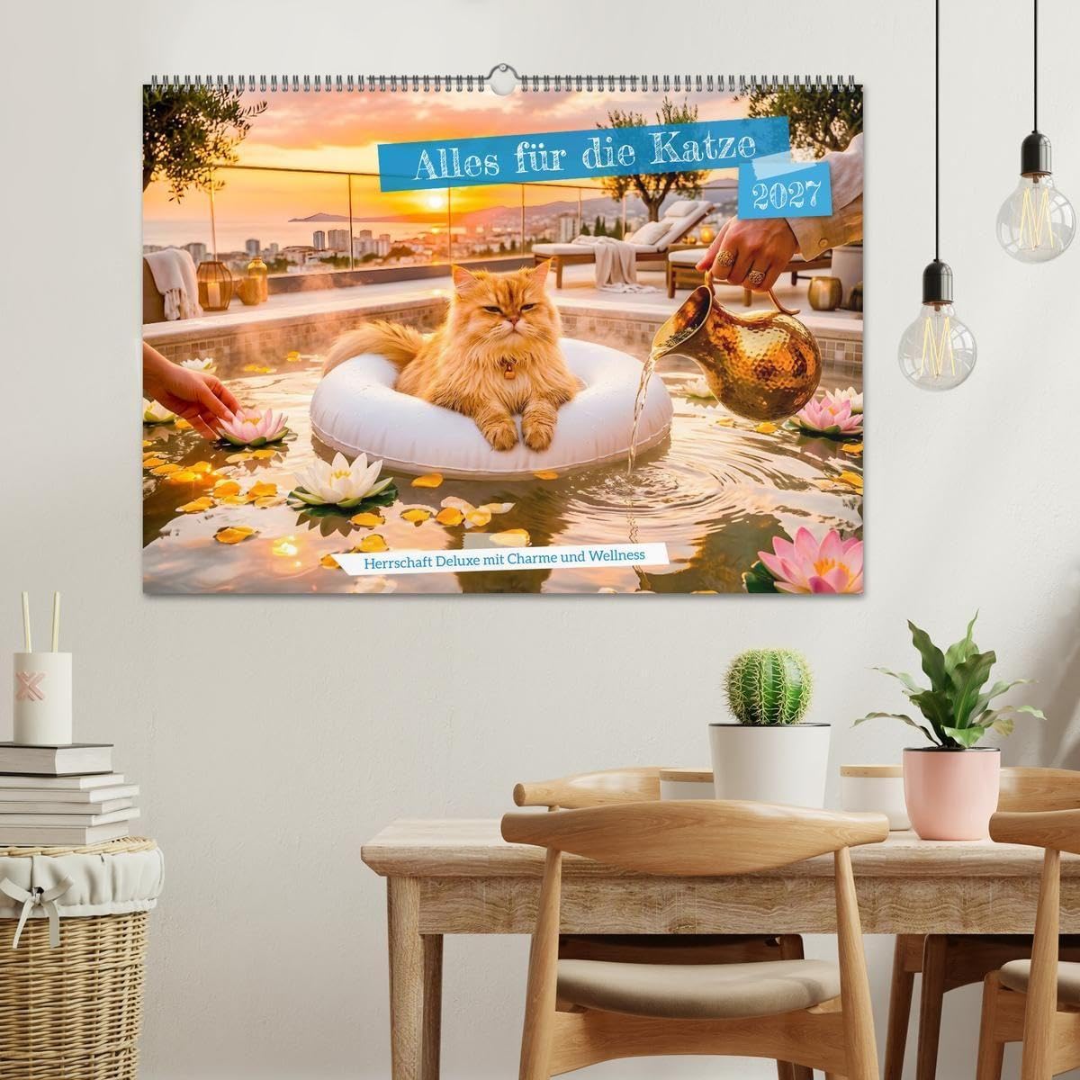 Alles für die Katze - Herrschaft Deluxe mit Charme und Wellness (Wandkalender 2027 DIN A2 quer), CALVENDO Monatskalender: Sanfte Pfoten genießen ein Jahr voller Wohlfühlmomente.