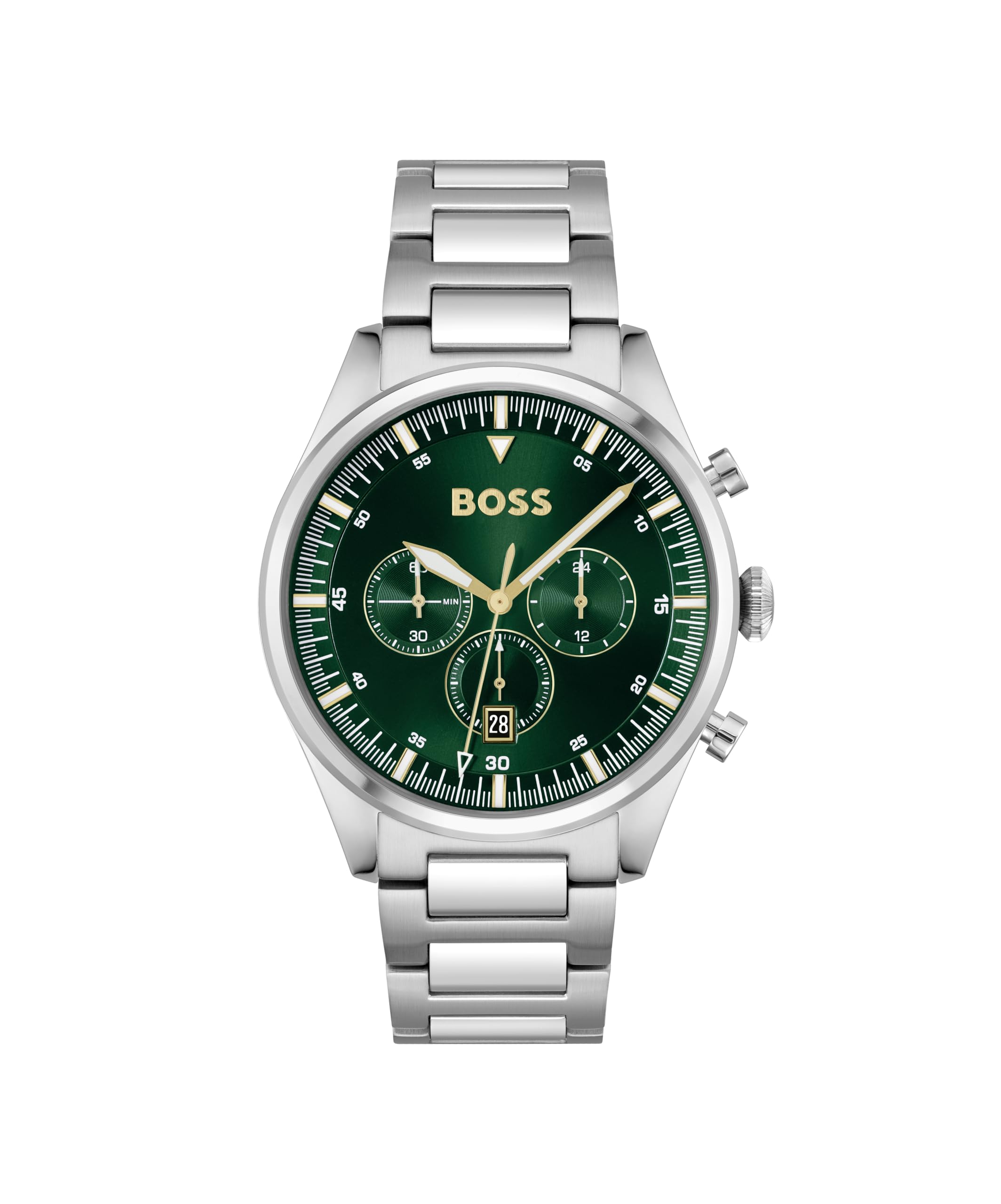 BOSS Hugo Stainless Steel Pioneer Analog Green Dial Men Watch-1513868, Silver Band (B08X4M12XR) Amazon Price History, Amazon Price Tracker