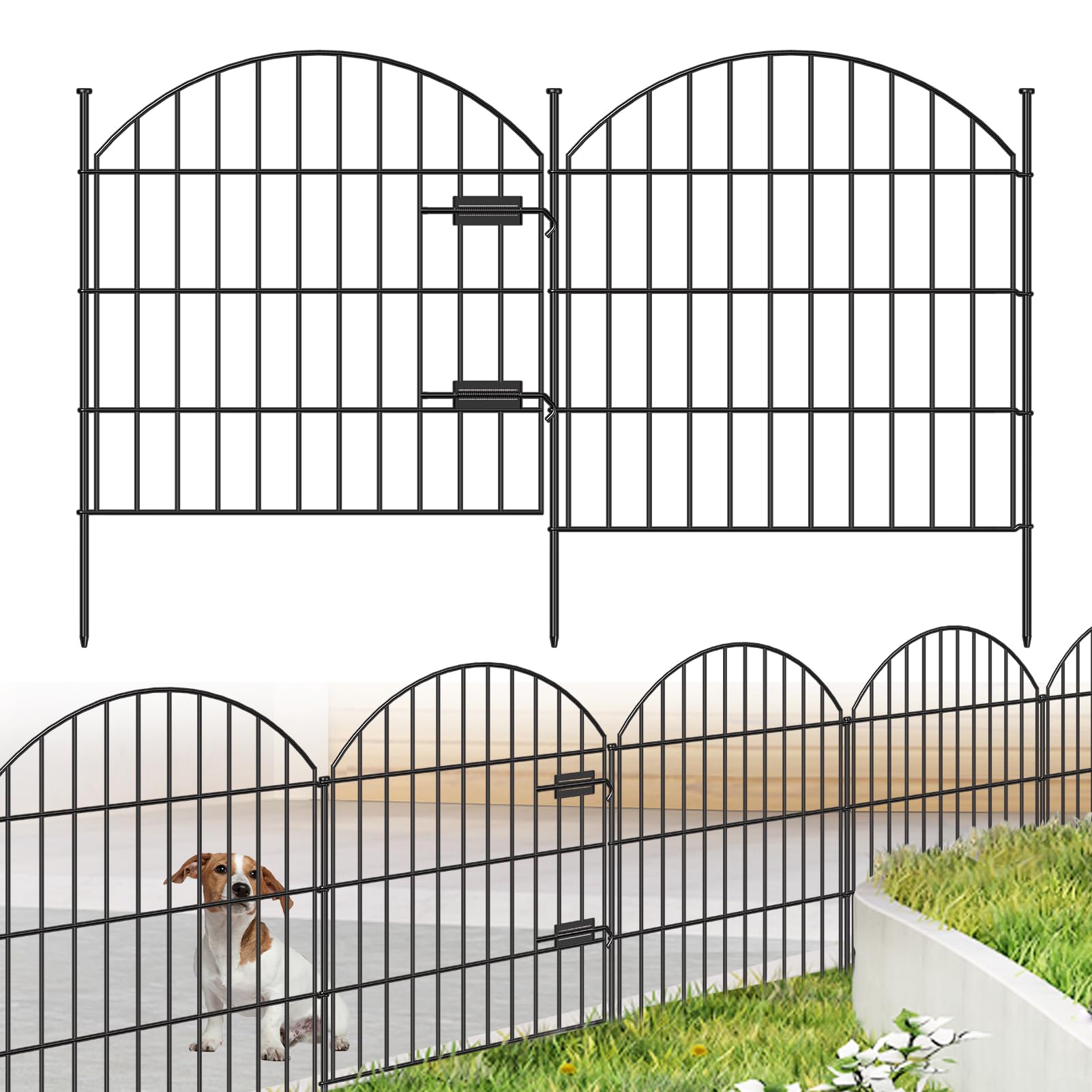 FOREHOGAR Metal Garden Fence with Gate