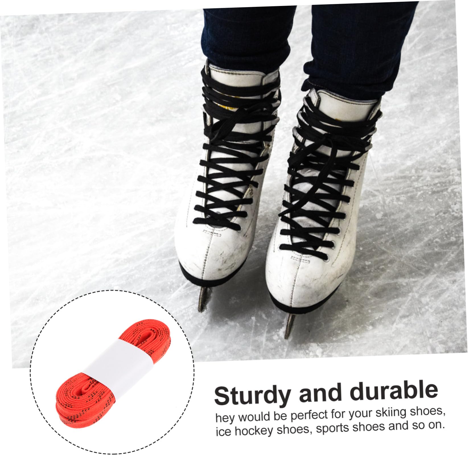 Lacets Hockey Cirés Orange Résistants et Durables pour Patins de Sport et Ski Lacet Patin Hockey Polyvalent et Robuste