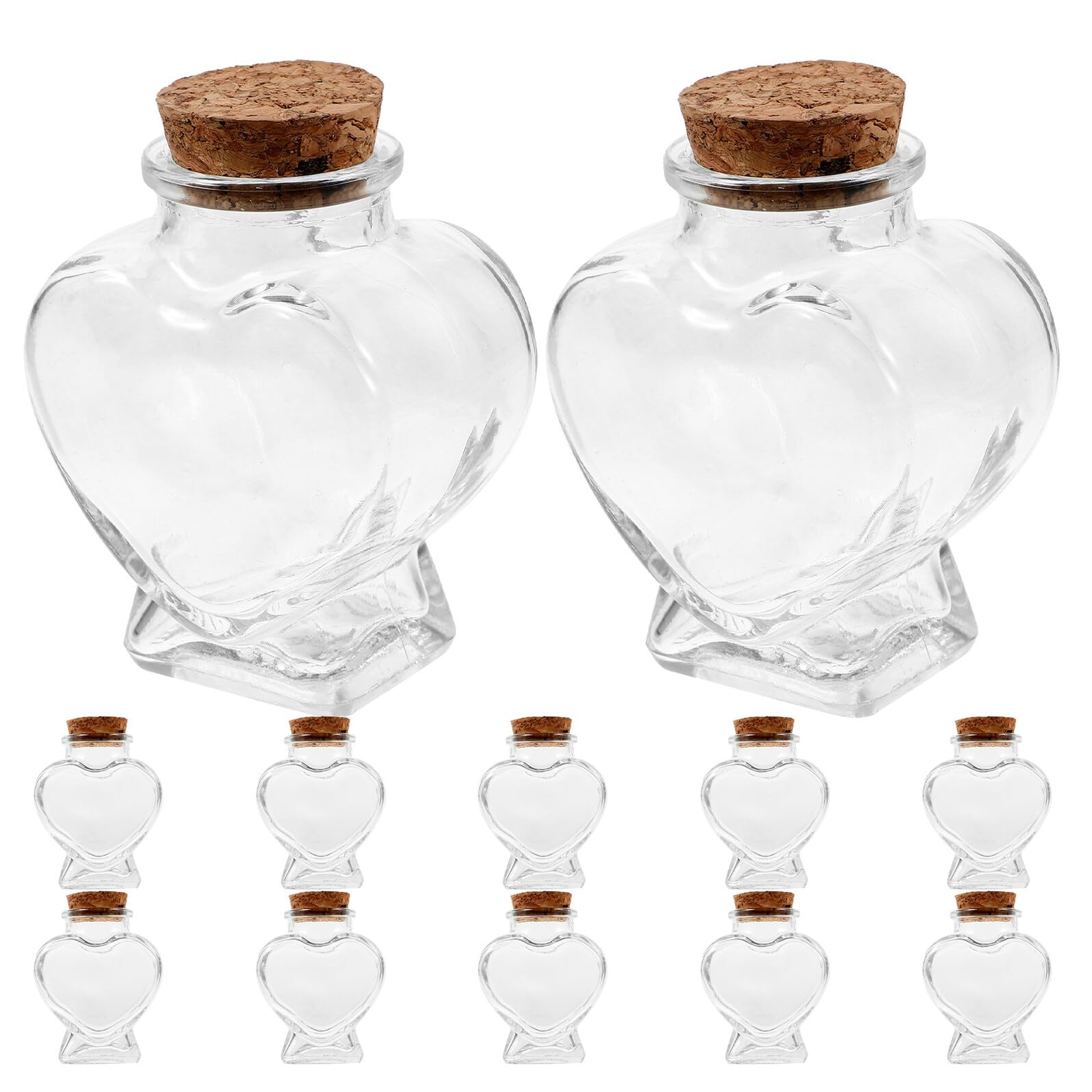 Bouteilles verre cœur mini bocaux décoratifs loisirs créatifs et vœux