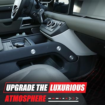 Screw Decorative Cover for 2020-2023 Land Rover Defender Accessories, 8 PCS Aluminum Alloy Car Screw Protection Cover Trim (Gear Console Side)