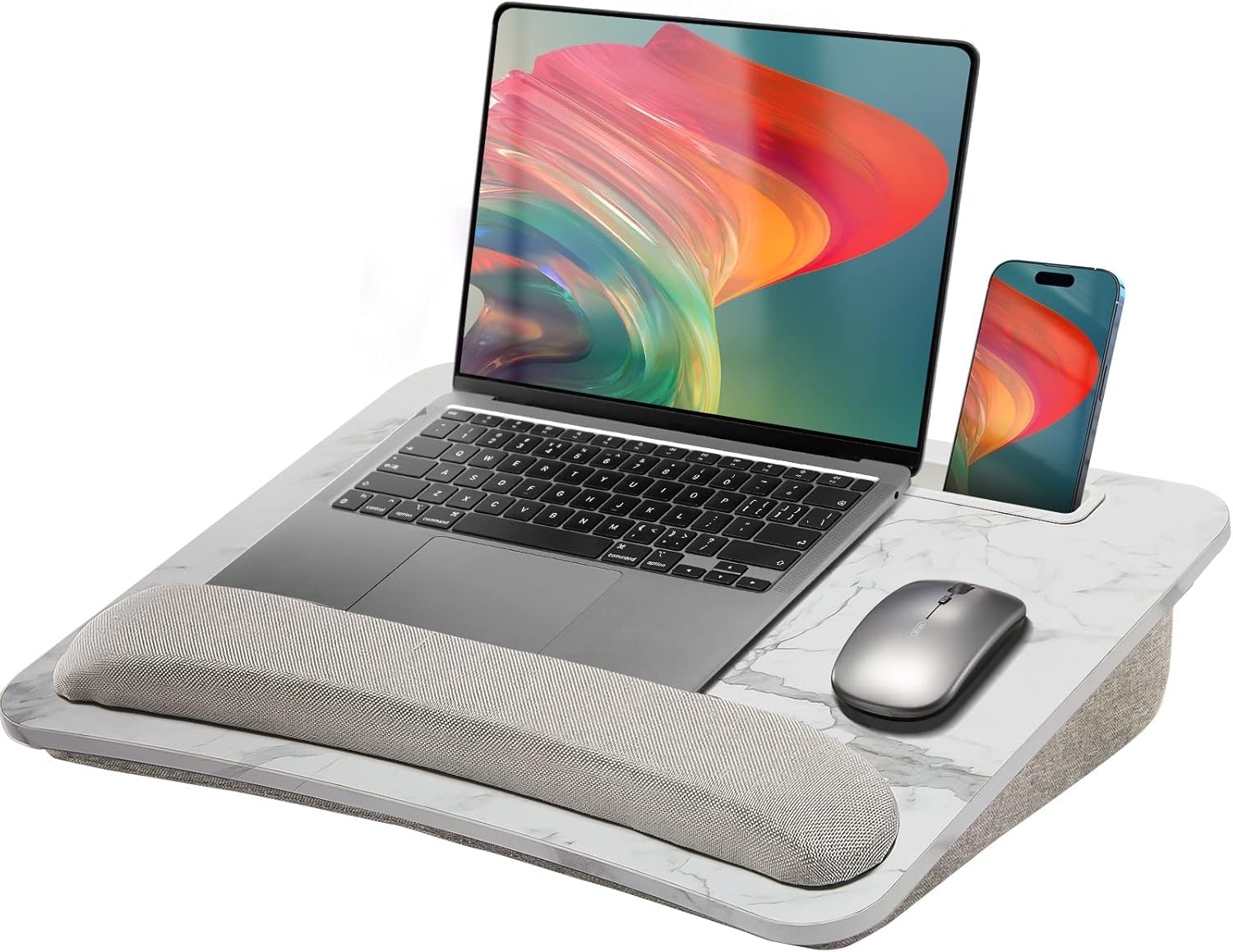 HUANUO Laptop Lap Desk with Cushion, Fit up to 15.6" Laptop, Marble
