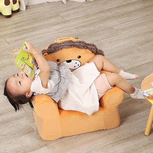 Miniatura 17 de Cuddly - Primera silla para niños pequeños, silla de personaje premium, oso marrón, 18 meses hasta 3 años Marrón,Verde,Naranja