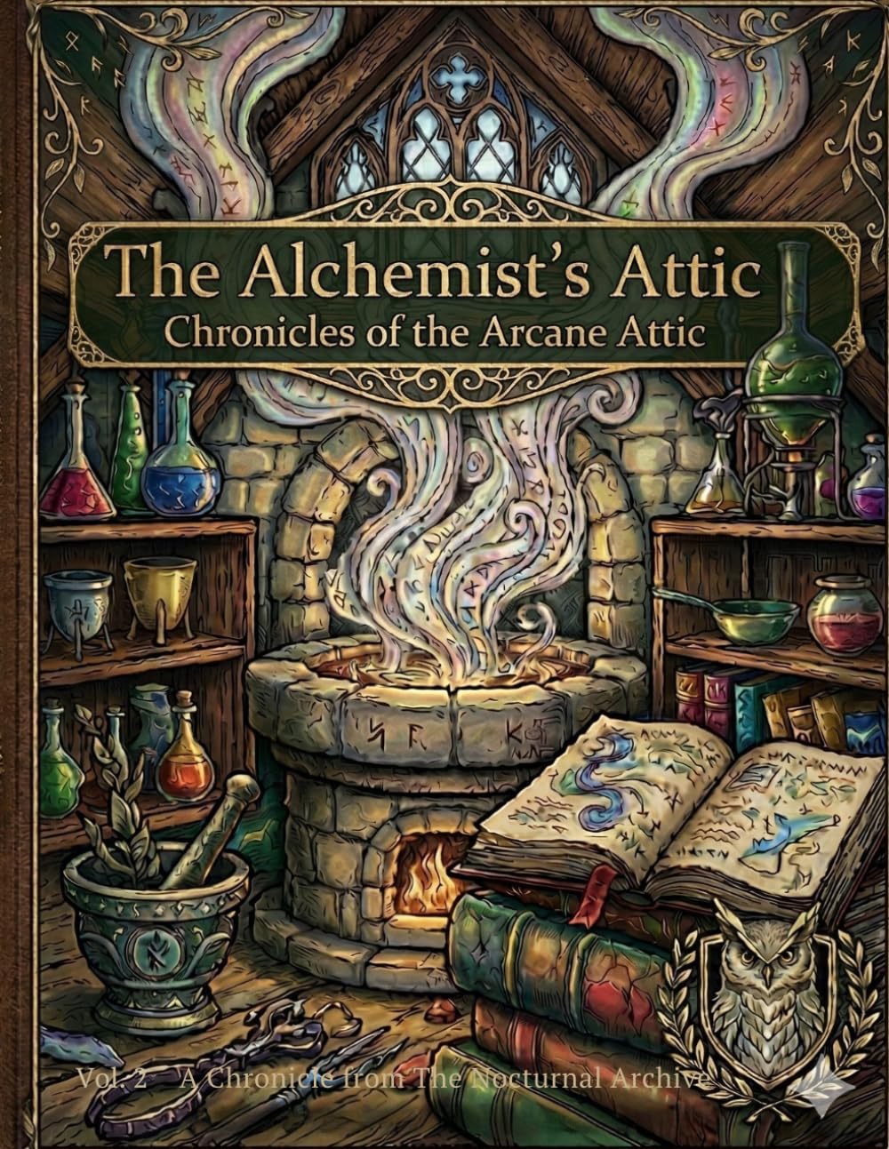 The Alchemist’s Attic: A Dark Academia Coloring Journey (Chronicles of the Arcane Attic)