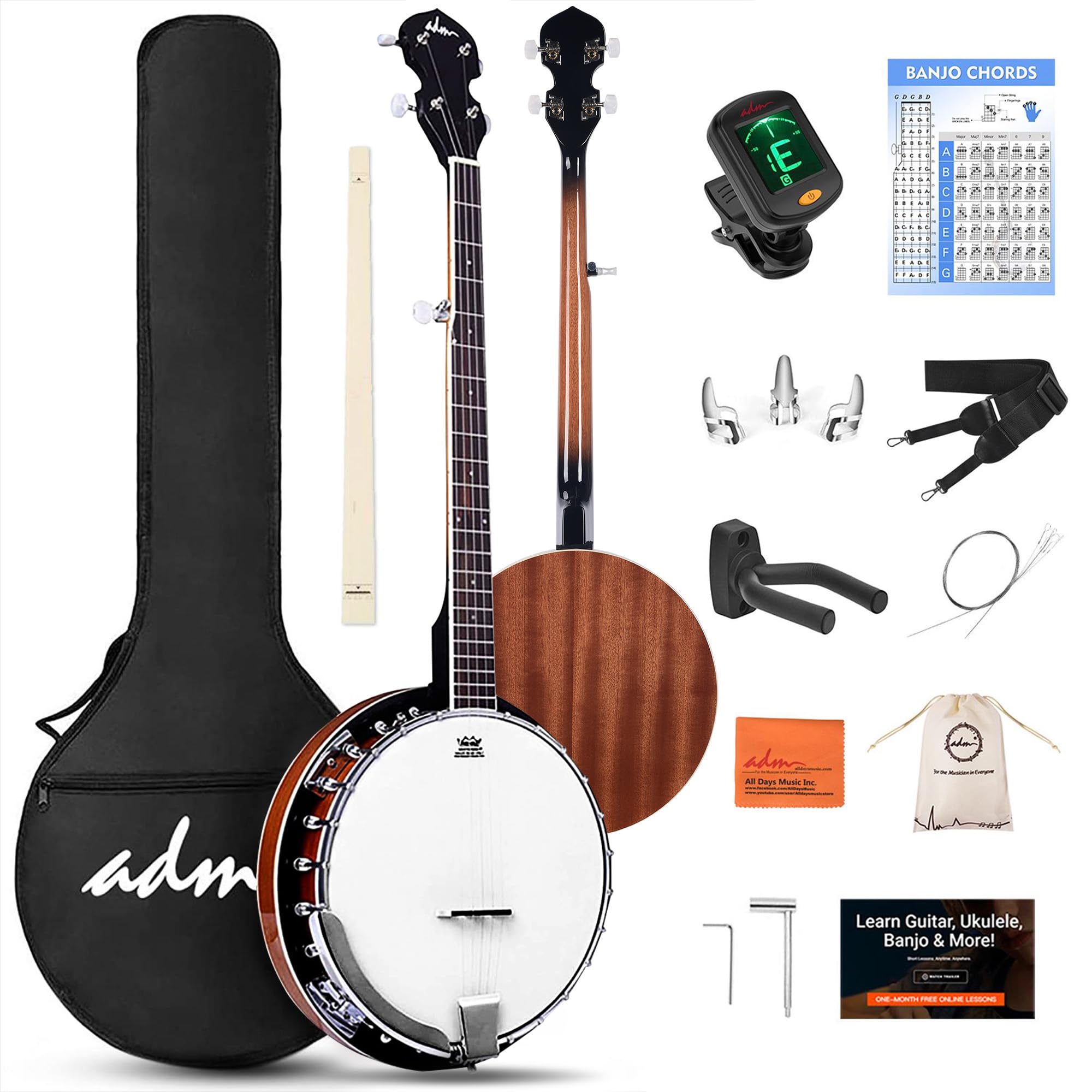 adm Banjo 5 String Full Size Banjoes Set - banjos | Mubboo