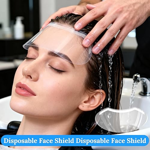 Miniatura 7 de 100 protectores desechables transparentes para ojos, viseras de plástico transparente, protectores faciales para ducha, protectores esenciales para