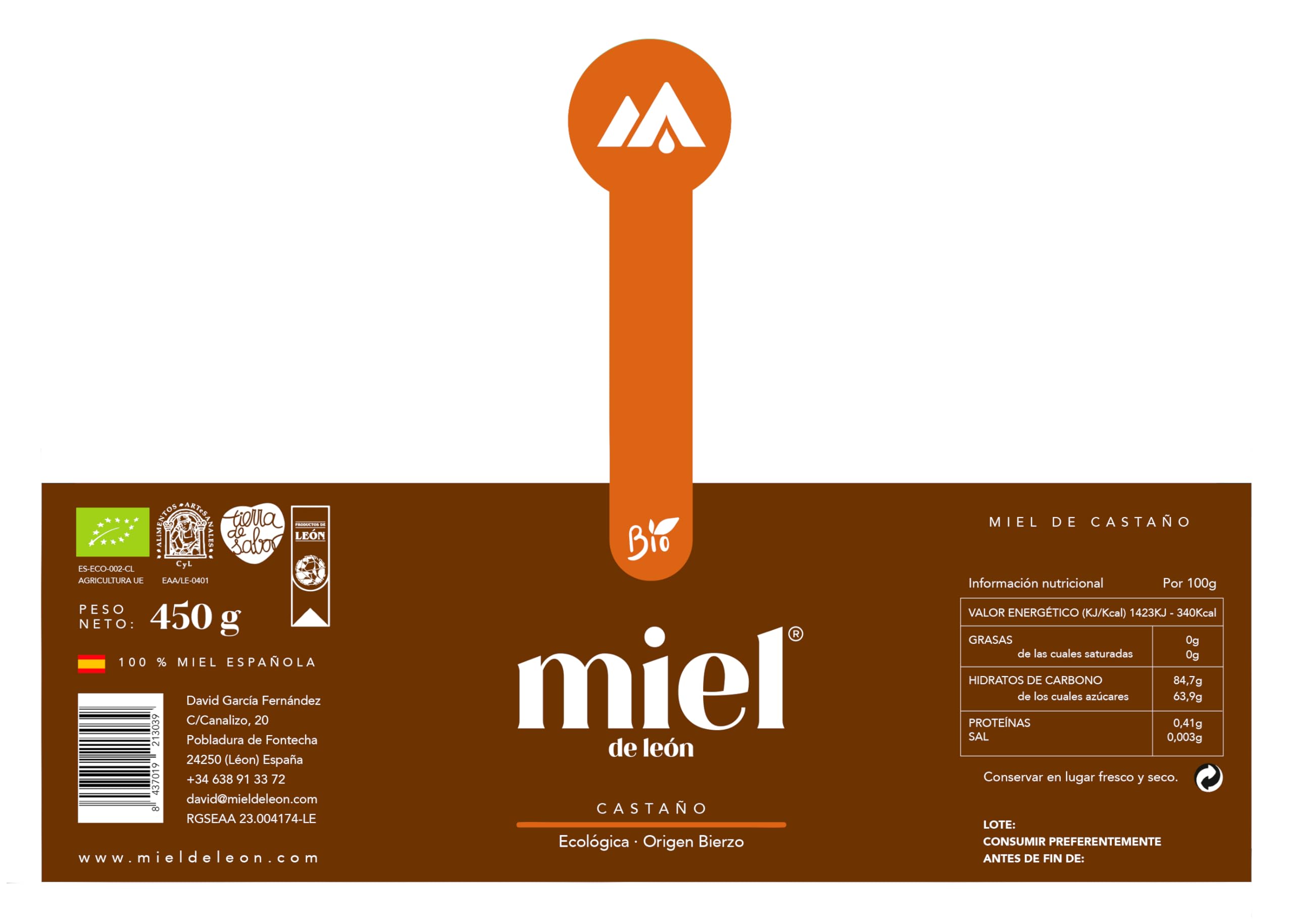 Miele puro d'api. Confezione 6 Mieli 450gr ciascuno. 1) Di fiori. 2) Di Erica e Quercia. 3) Di Castagno. Prodotto artigianale di propria raccolta. Origine: Spagna.