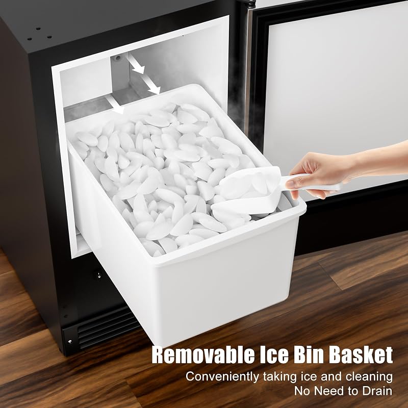 COTLIN 15" W Drainless Under Counter Ice Maker with 22LBS Storage Bin image 4