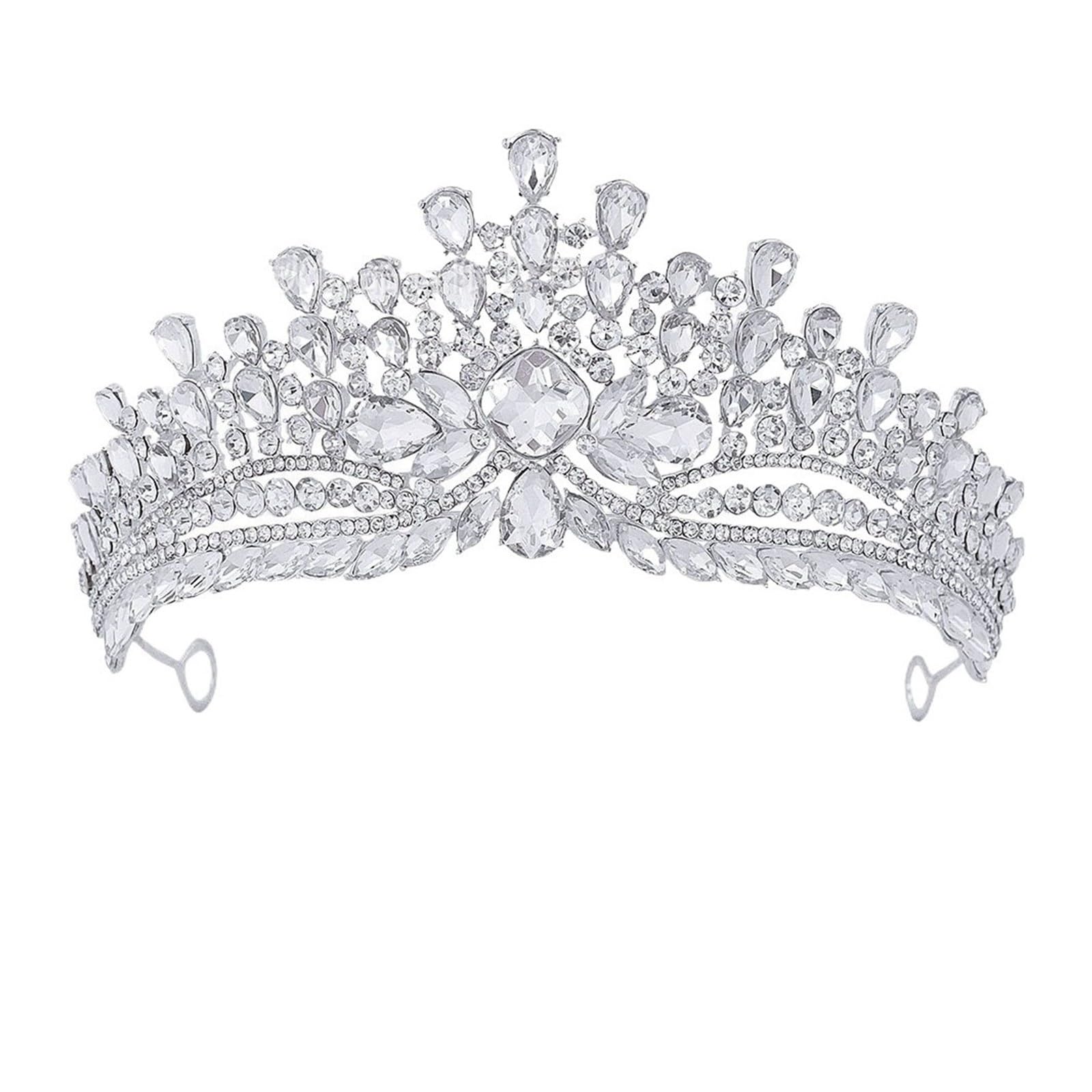 Tiara da cerimonia nuziale principessa con copricapo da sposa con strass