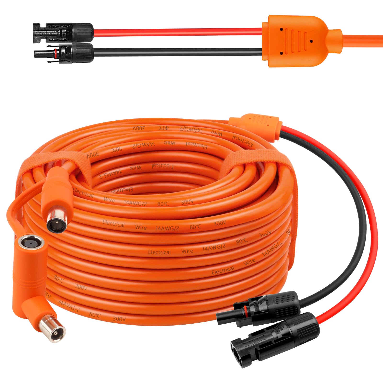 MOOKEERF Cable de extensión de carga solar a CC de 8 mm, 12 AWG + 14 AWG, cable solar con conector de panel solar a DC7909/8020, compatible con Anker, GZ Yeti, BLUETT, Jackery estación de energía