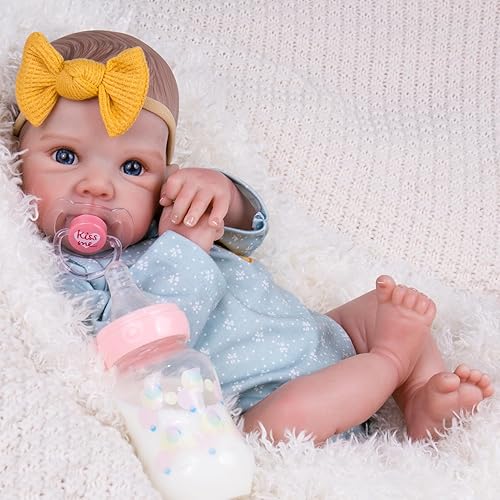 Miniatura 9 de Aori Reborn Baby Dolls Girl - Muñeca realista de bebé recién nacida de 20 pulgadas con características pintadas a mano y cuerpo de tela ponderada,