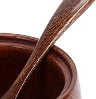 Vista 7 de Paquete de 2 tarros de condimentos japoneses, tarros de especias de madera maciza con tapa y cuchara, contenedor de madera de azufaifo, madera