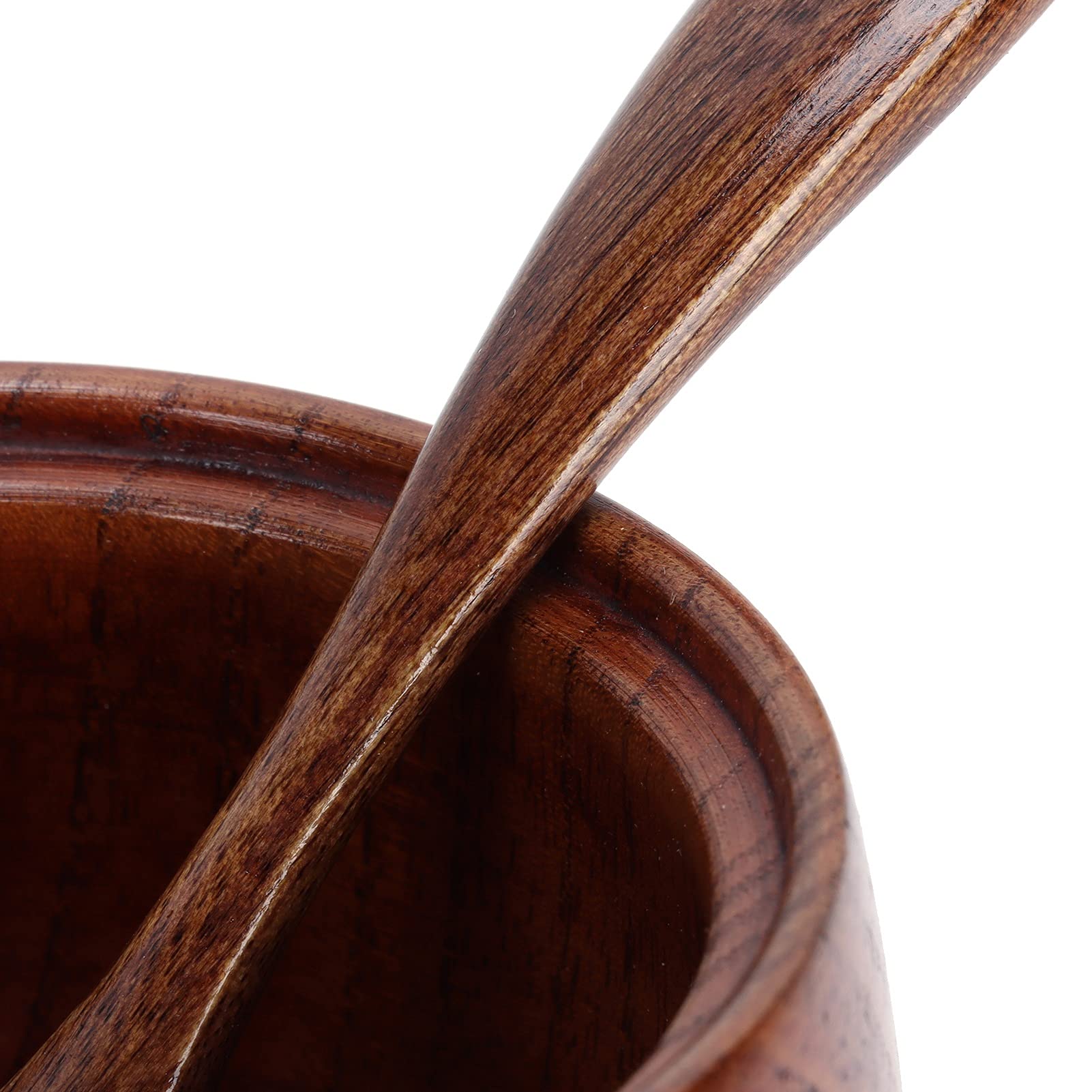 Haofy Holz Salzdosen Set, 2 Satz Gewürzbehälter mit Deckel und Löffel, Gewürztöpfe Im Japanischen Stil für Salz Pfeffer Zucker Chili Pulver
