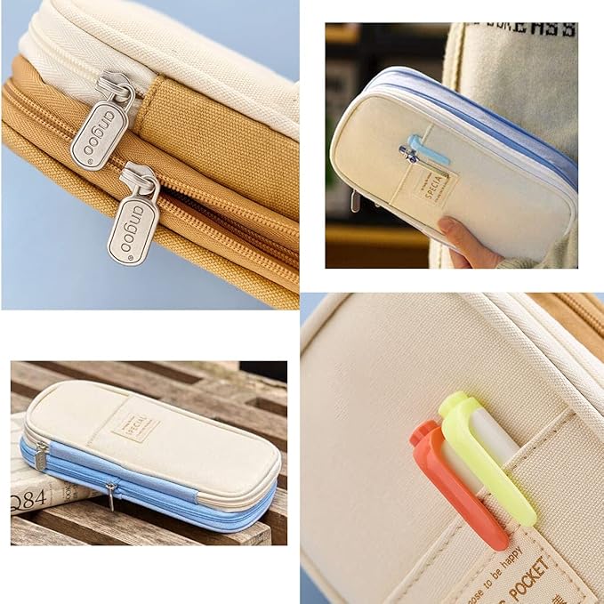 Pennenzak Potlood Tas Pennenetui Etui Pen Etui Tas Case Bag Briefpapier Kit Canvas School Potlood Gevallen Voor Meisjes Jongen Pennencase 72 Gaten Pen Strafbox Multifunctionele Opslag-Rode Roos