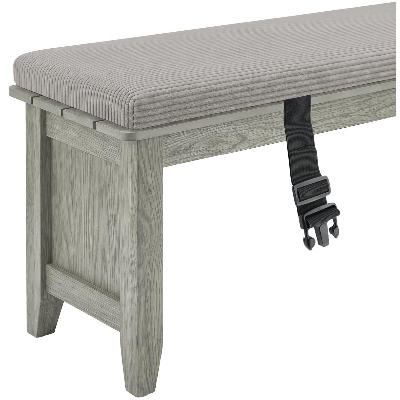 Miecoae Water Repellent Outdoor Bench Cushions Striped, Outdoor Swing Seat Cushions Corduroy 5cm/1.9" Thick Indoor Bench Cushion, Settee Couch Pads with Ties(Coffee Gray,70x30 cm 28x12 in)
