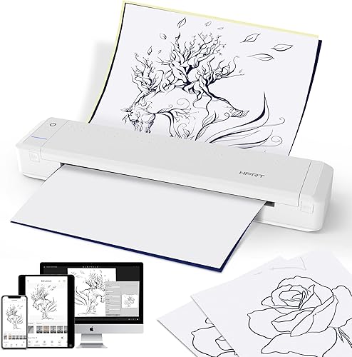 HPRT Impresora portátil inalámbrica conexión Bluetooth MT866 soporte móvil sin tinta térmica 8.5 x 11 pulgadas carta de Estados Unidos y plantilla