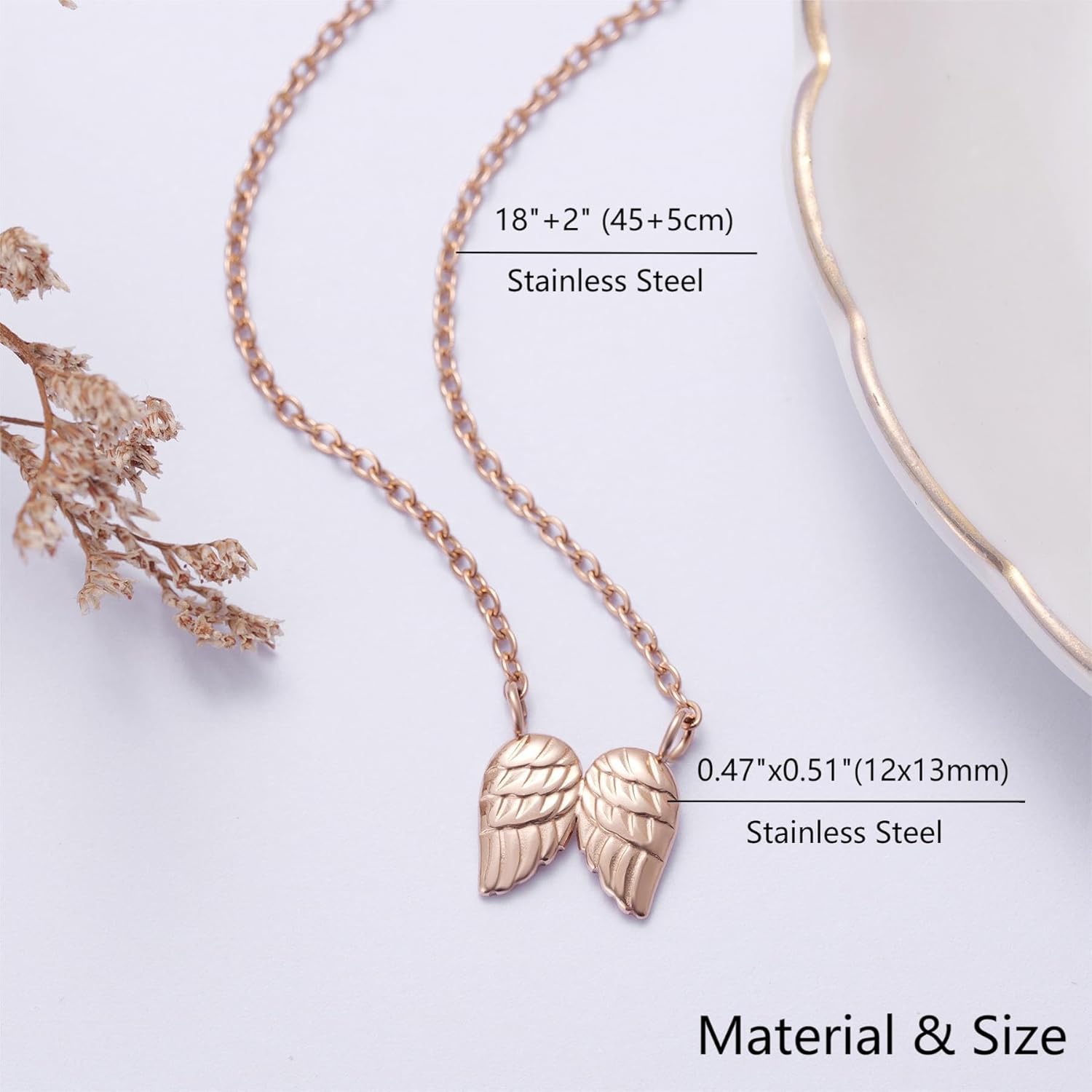 Ralukiia Hug from Heaven Gift, Angel Wings Memorial Necklace for Women, Sympathy Condolence Gifts for Loss of Loved One, Birthday Christmas Keepsake Letter from Heaven - Image 5