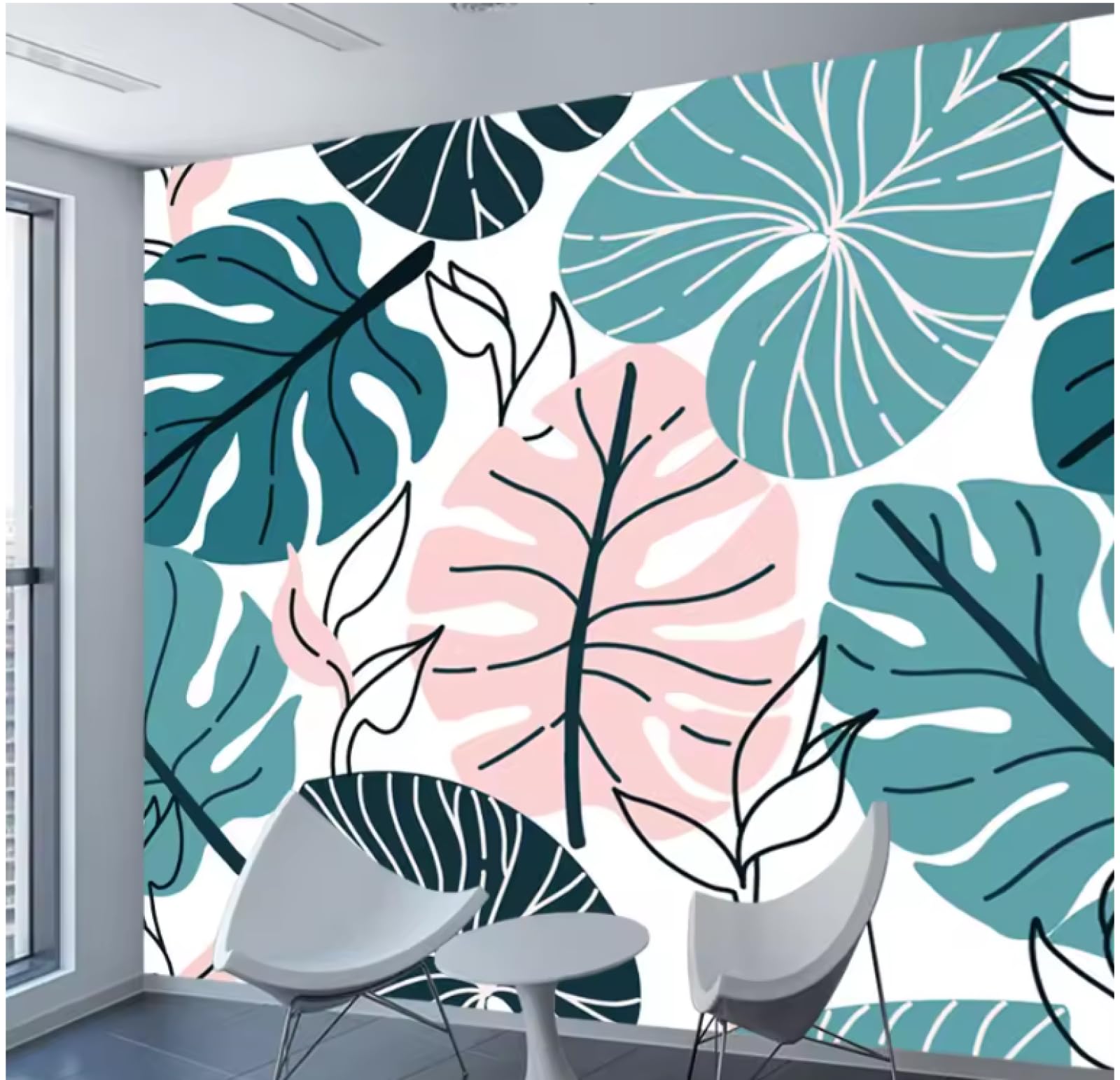 Tapety salon sypialnia tapety wystrój domu liść murale tapeta 3D, 430 x 300 cm