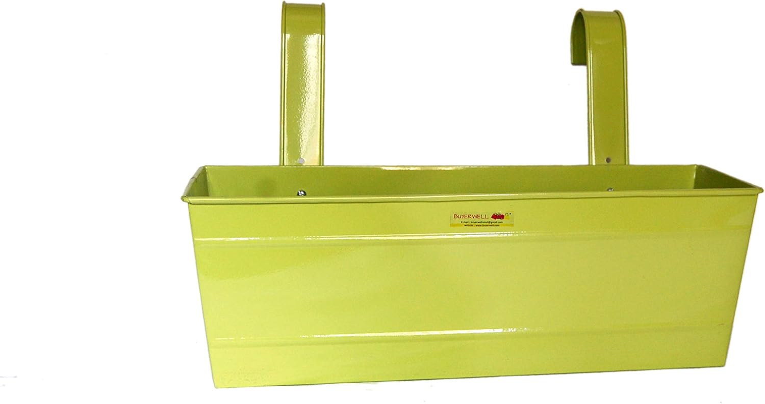 Rectangular Railing Planter with Polka Dots (Length 18 INCH X Breadth 6 INCH X Height 6 INCH) (3, Lavender)