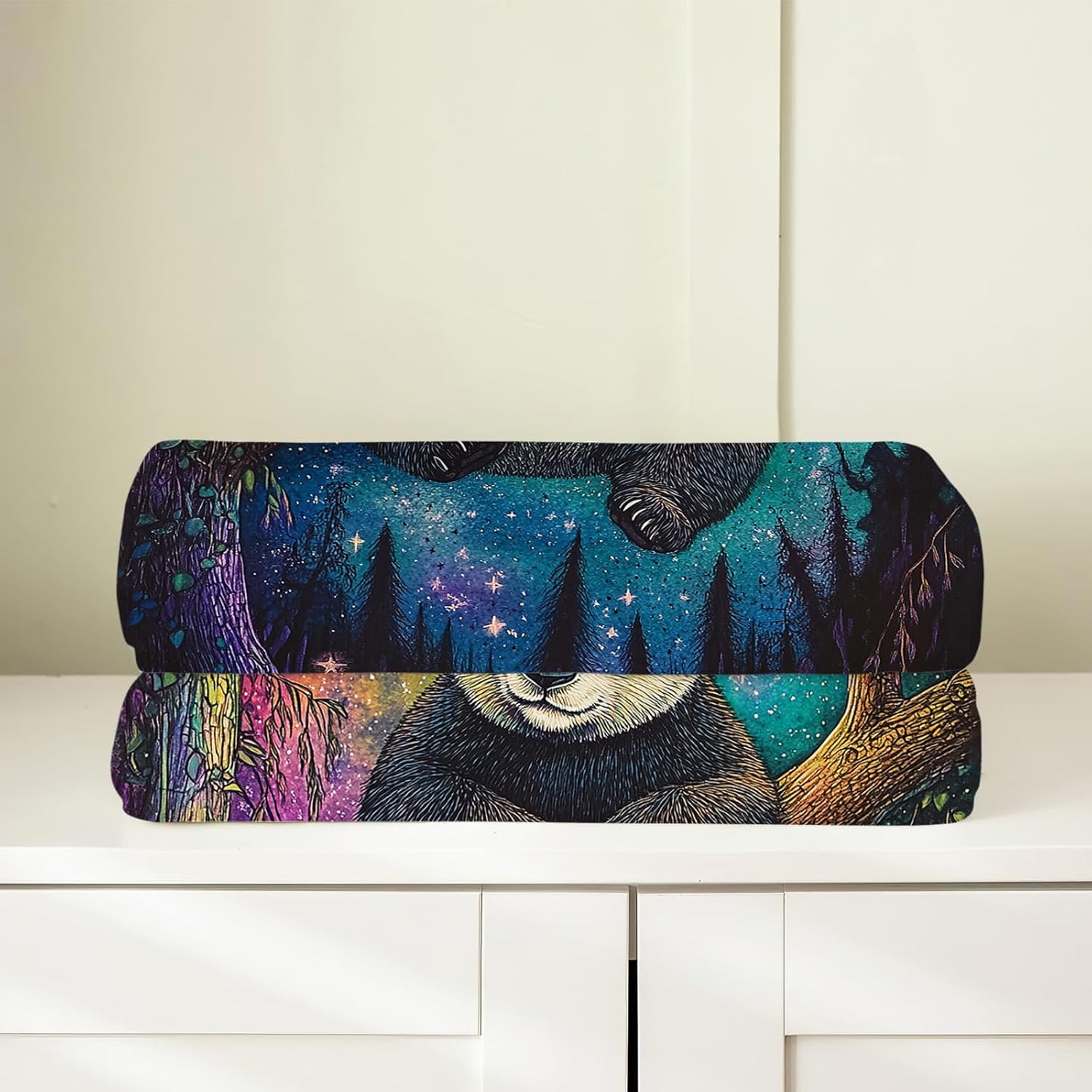 Panda Blanket, Cute Animal Throw Blanket, Pandas Gifts, Colorful Blankets, Pandas Stuff Fleece Flannel Plush for Women Men Boys Girls Lovers Adults Soft Bedding for Sofa Bed Office Home Decor 50"X40" - Image 7