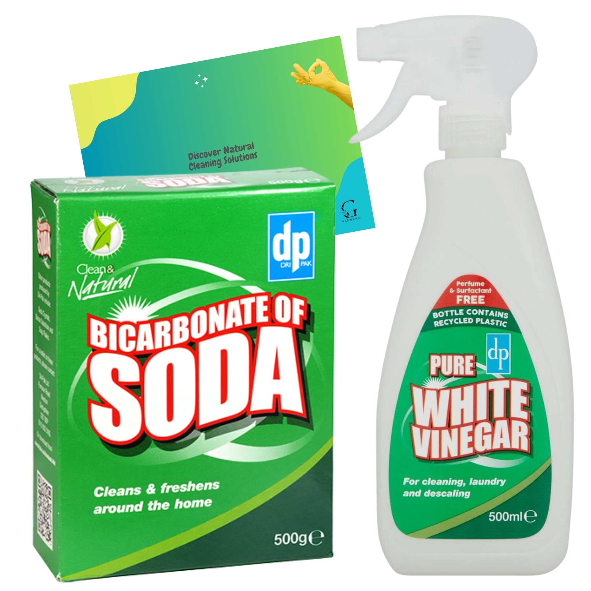 Sponsored Ad – Bicarbonate of Soda for Cleaning 500g and White Vinegar Spray 500ml Bundled With Glameno Cleaning Tips