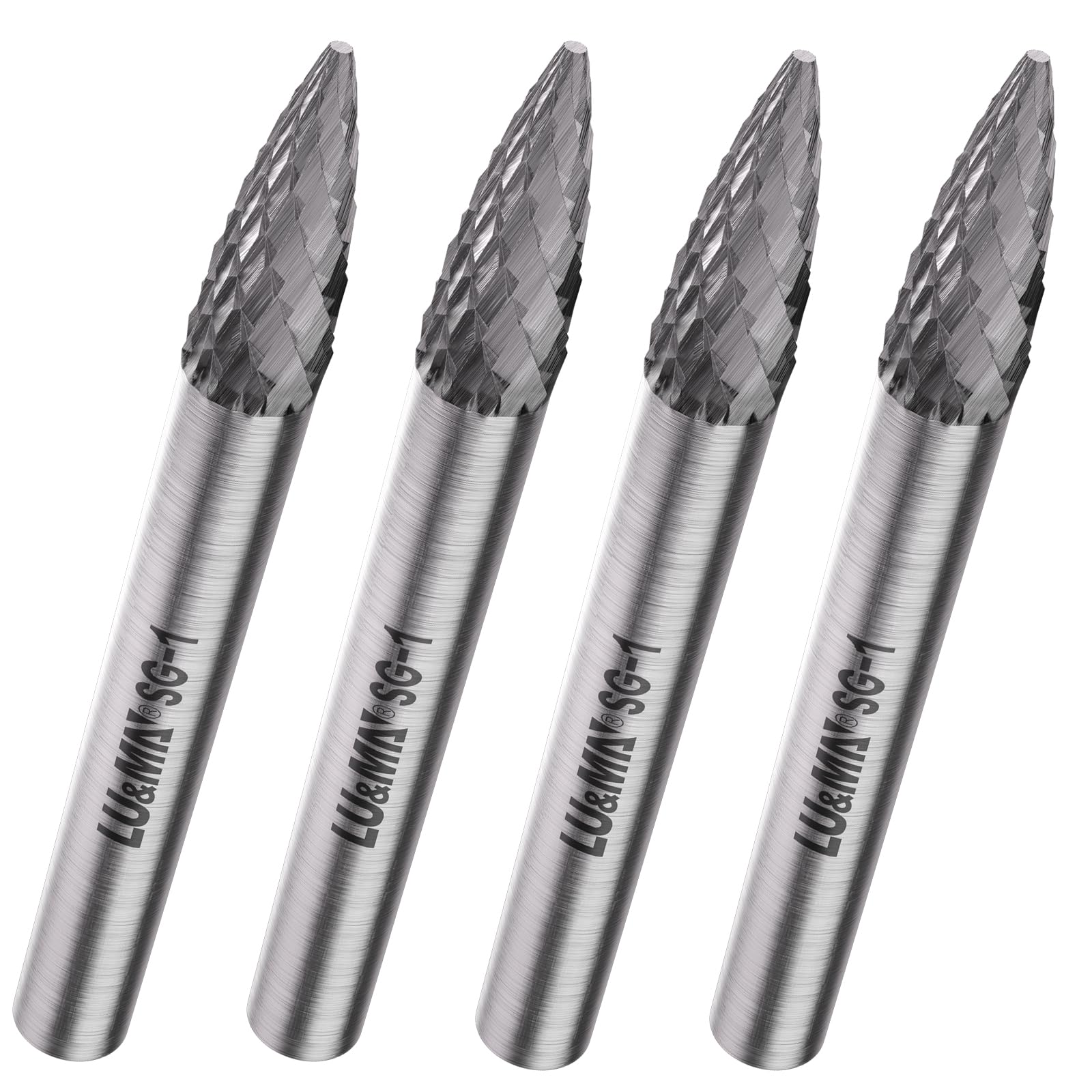 LU&MN SC-1 Tungsten Carbide Double-Cut Rotary Burr, 1/4" Shank, 4 PCS — Amazon image 15