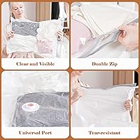 Vista 6 de Vacuum Storage Bags for Clothing Travel, 10 Pack Vacuum Bags with Rechargeable Cordless Air Pump(2 Large+4 Medium+4 Small), Compression Packing for