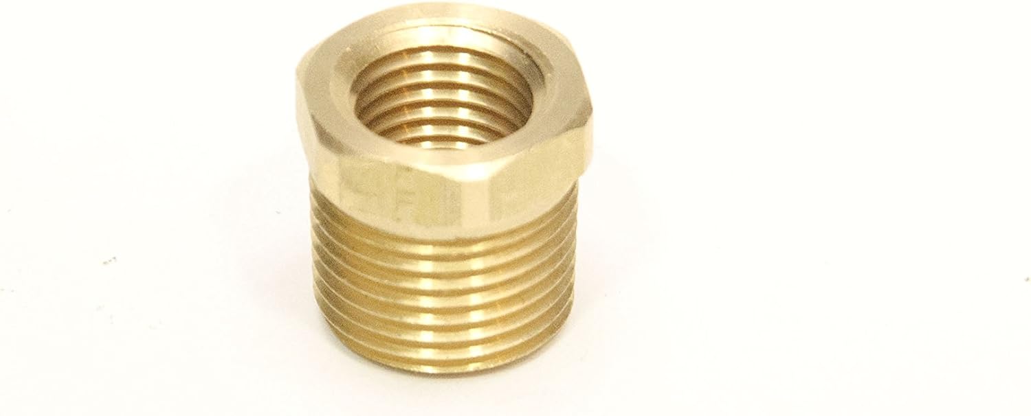 FasParts 3/8" NPT Male NPT MIP MPT x 1/4" NPT Female FIP FPT Reducer Bushing Brass Fitting Fuel/Air/Water/Boat/Gas/Oil WOG
