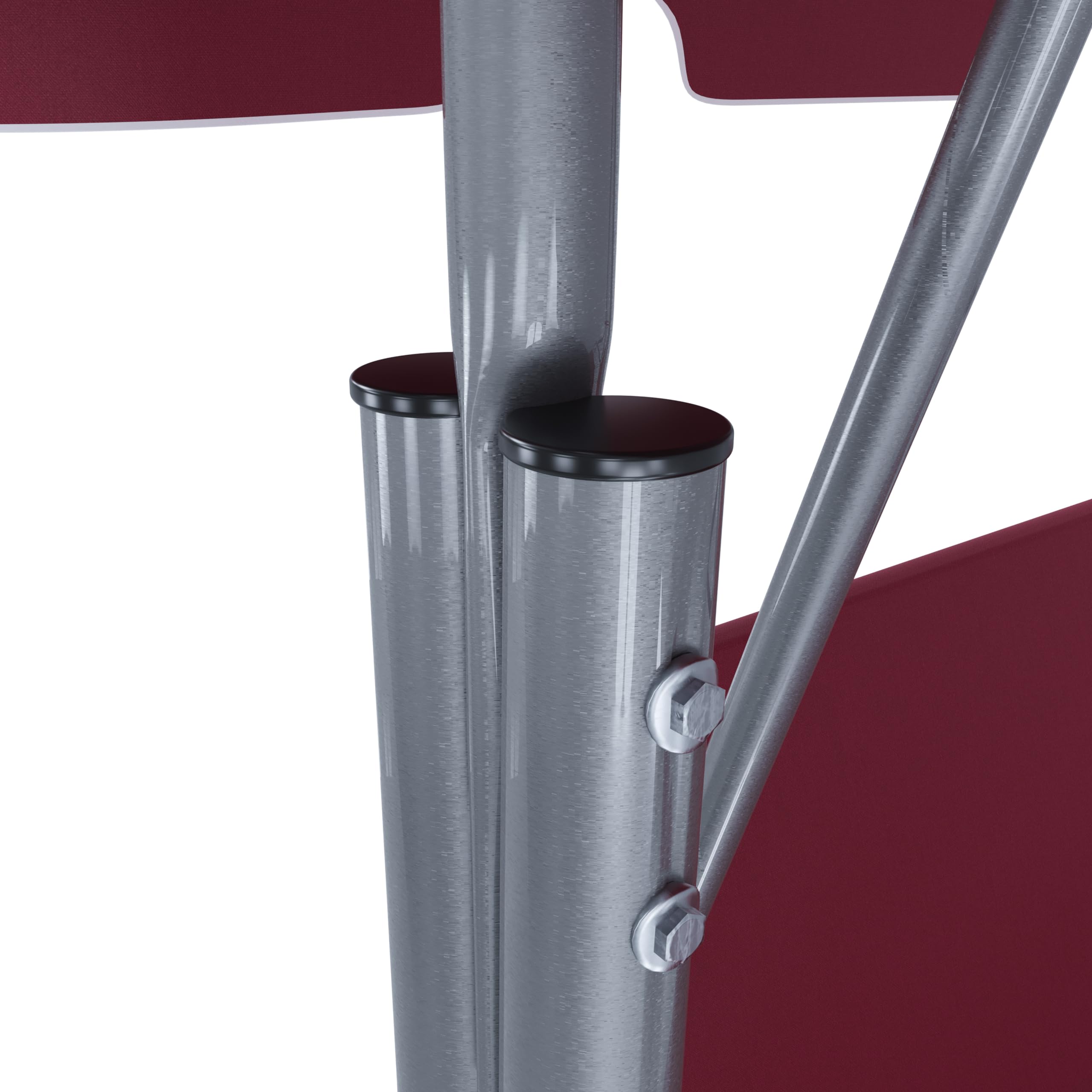 Arreditaly Dondolo 3 Posti Con Tettuccio Parasole Regolabile Cuscini Imbottiti Struttura Robusta In Acciaio Verniciato Da Esterno Giardino Balcone Terrazzo Piscina 170 x 110 x 153 Cm (Rosso Bordeaux)