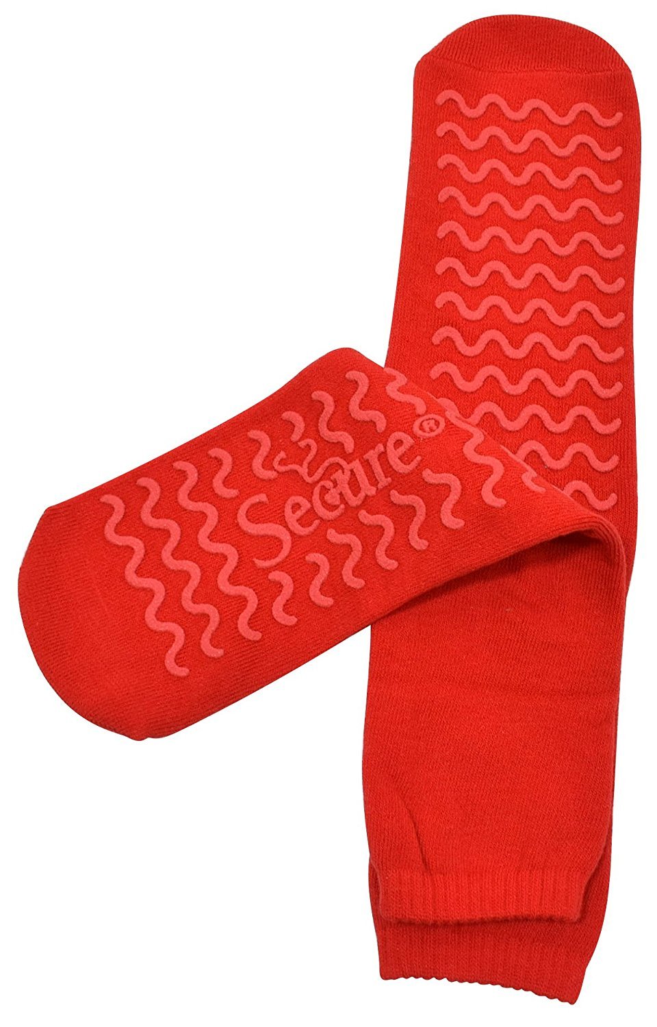 Secure Safety Solutions Ultra Soft Non-Slip Grip Slipper Socks - Fall Injury Prevention Hospital Sock All Around Tread Pattern