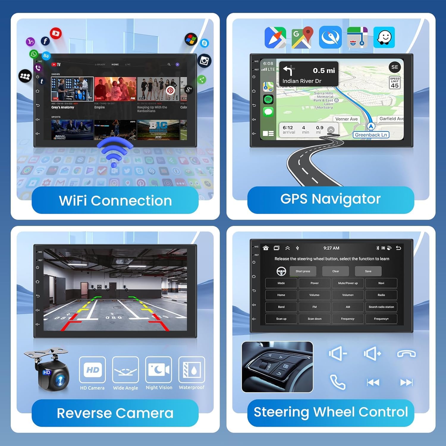 Snapklik.com : 6G+128G 8-Core Android Car Radio 7 Inch Wireless CarPlay ...