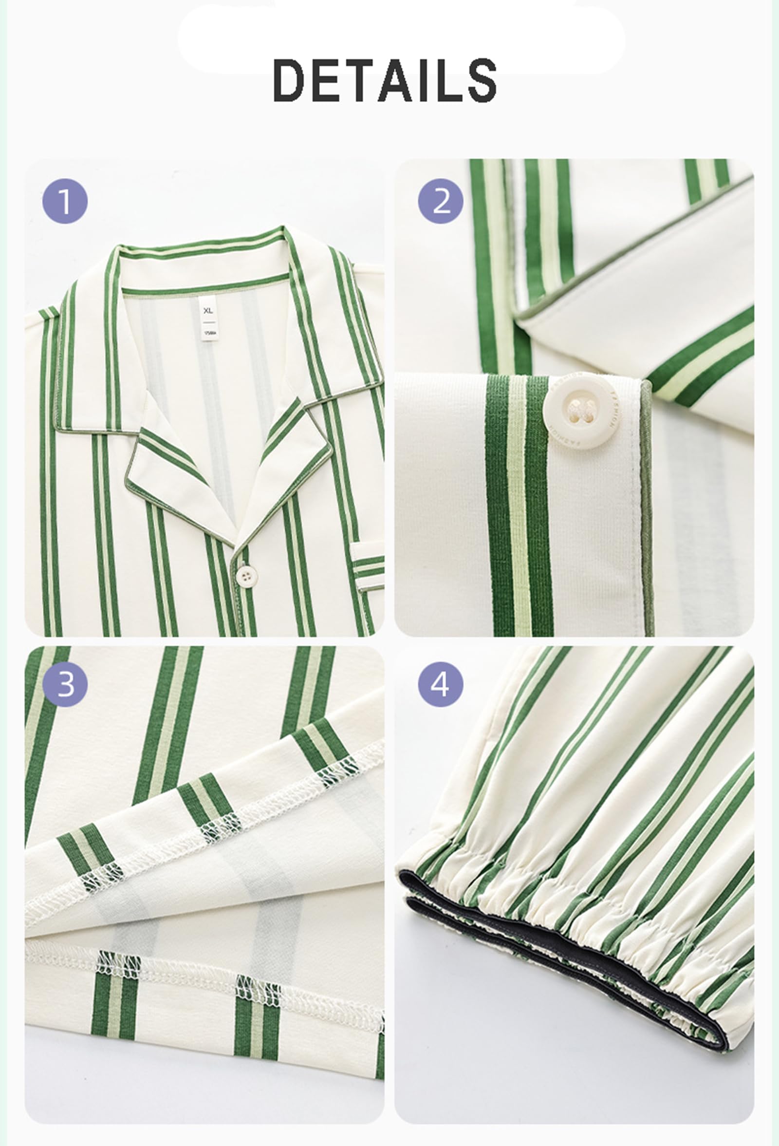 Conjuntos de Pijamas con Botones para Mujer, Traje de Pijama de Manga Larga Ropa de Dormir de 2 Piezas Conjunto de Dormir de algodón cómodo y súper Suave Ropa de Estar por casa