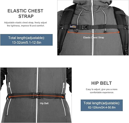 Miniatura 7 de MOUNTAINTOP 30L Hiking Backpack,Men Women Camping Backpack,Lightweight Trekking Travel Backpacks for Climbing Skiing Cycling