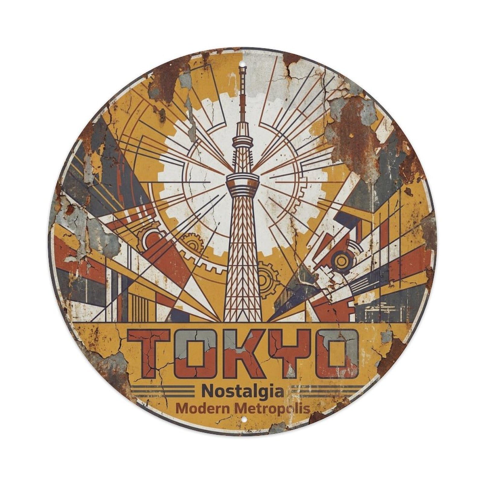 Tokyo Japan Vintage Travel Modern Tourism Landmark Metal Tin Sign