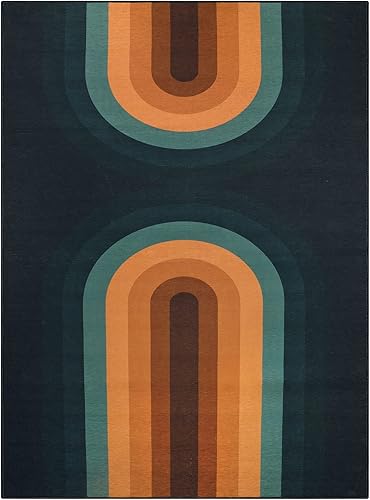 Miniatura 2 de Lahome Alfombras lavables a máquina, antideslizantes, de 5 x 7 pies, modernas, ultrafinas, de arco iris, para dormitorio, sala de juegos, guardería,