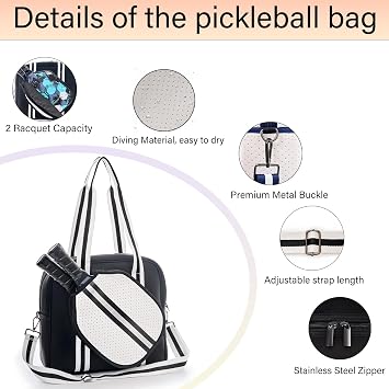 Cute Pickleball Bags for Women and Men,Pickle Ball Bag Tote for Women,Pickleball Sling Bag for Women