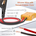 Jumper Cables for Car with Adapter Compatible with DE.Walt 20V Batteries, Silicone Wire 8AWG 2FT Alligator Clips Automotive Jump Starter Jumper Cables for Jump Starting Car or Tool Batteries