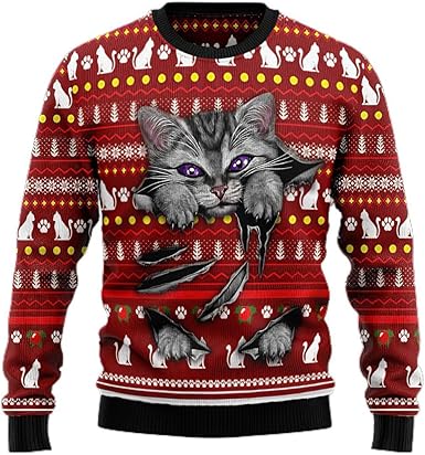 Cat Scratch Ugly Christmas Sweater 