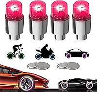 Vista 8 de Luces LED para neumáticos de automóvil, paquete de 4 unidades, tapones para válvulas de camión, bicicleta, carrito de golf, luz de rueda