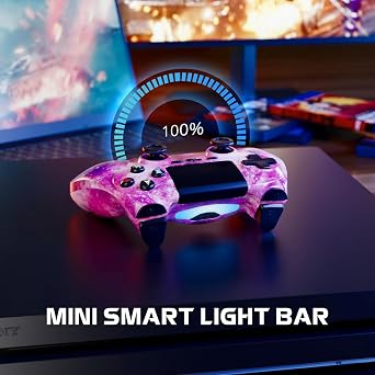 2 حزمة تحكم لاسلكي لـ PS4 ، وحدة تحكم لـ Sony PlayStation 4 ، مستشعر حركة مزدوج 6 محاور ، لوحة لمس حساسة ، مكبر صوت مدمج ورافعة سماعة 3.5 مم ، متوافق مع PS4 / Pro / Slim