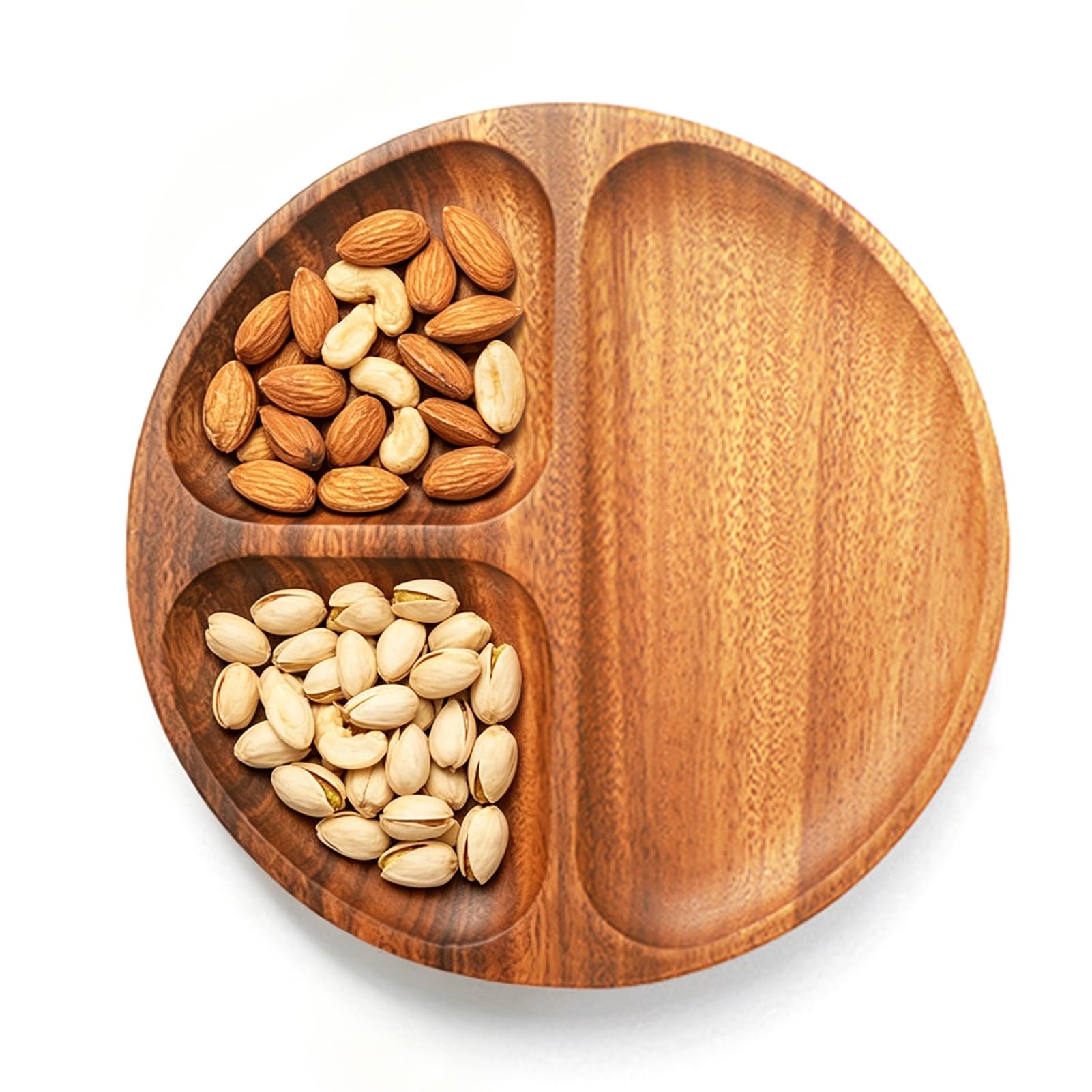 Quoravel Wooden Fruit Serving Board, Smooth Surface Snack Tray for Cheese & Charcuterie, Easy to Clean Acacia Wood Platter for Party, Kitchen Counter, Home Decor F