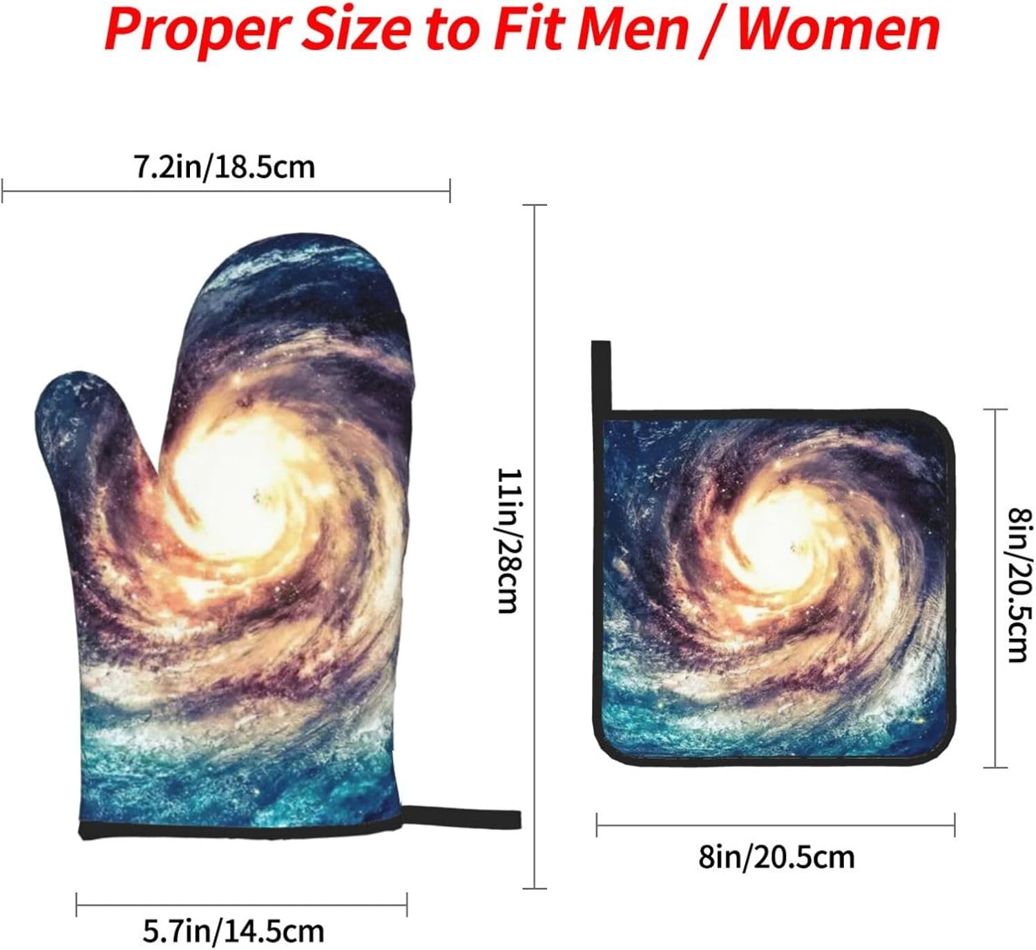 Universe Milky Way Galaxy Kitchen baking four piece set, fit for cooking and baking, oven, microwave, and outdoor barbecue