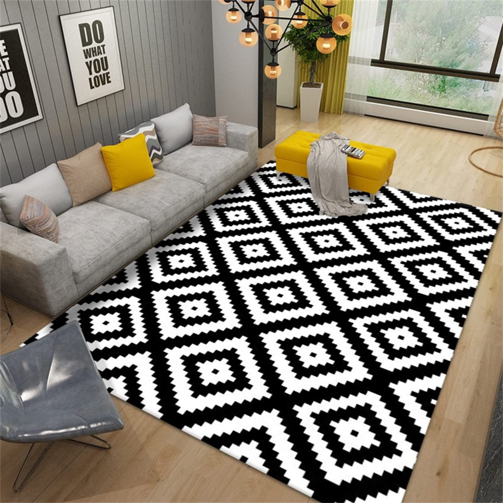 Tapis descente de lit route pour chambre ado et enfant style moderne