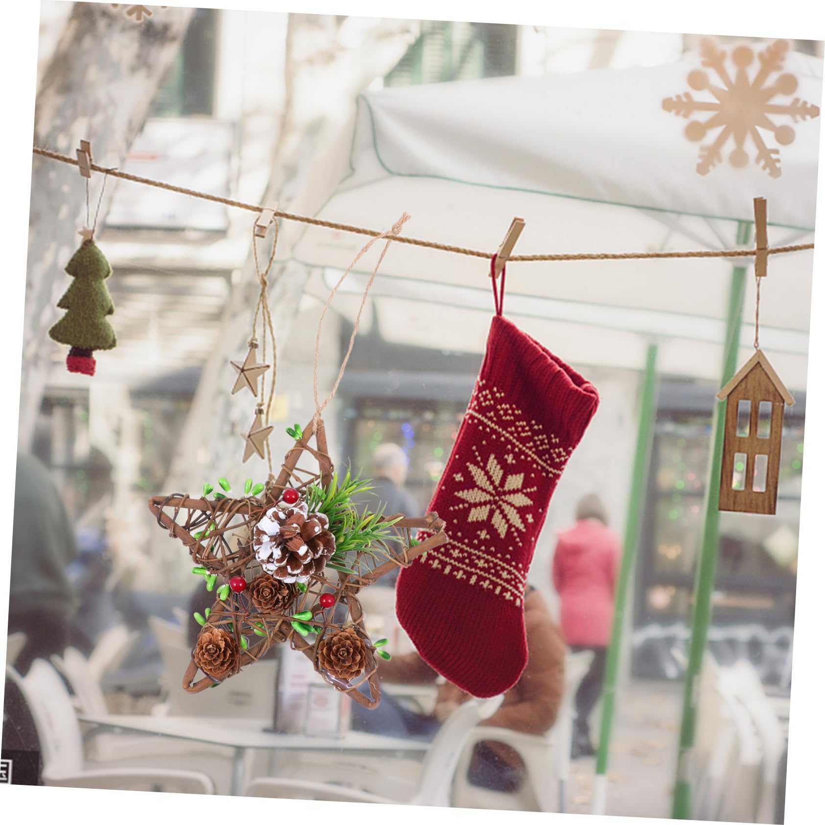PRETYZOOM 3 Piezas Adornos De Navidad Colgante Felpa Árbol Guirnalda Adornos Navideños Oro Adornos para Arboles De Navidad Decoraciones Home Decoracion Coffee De Madera