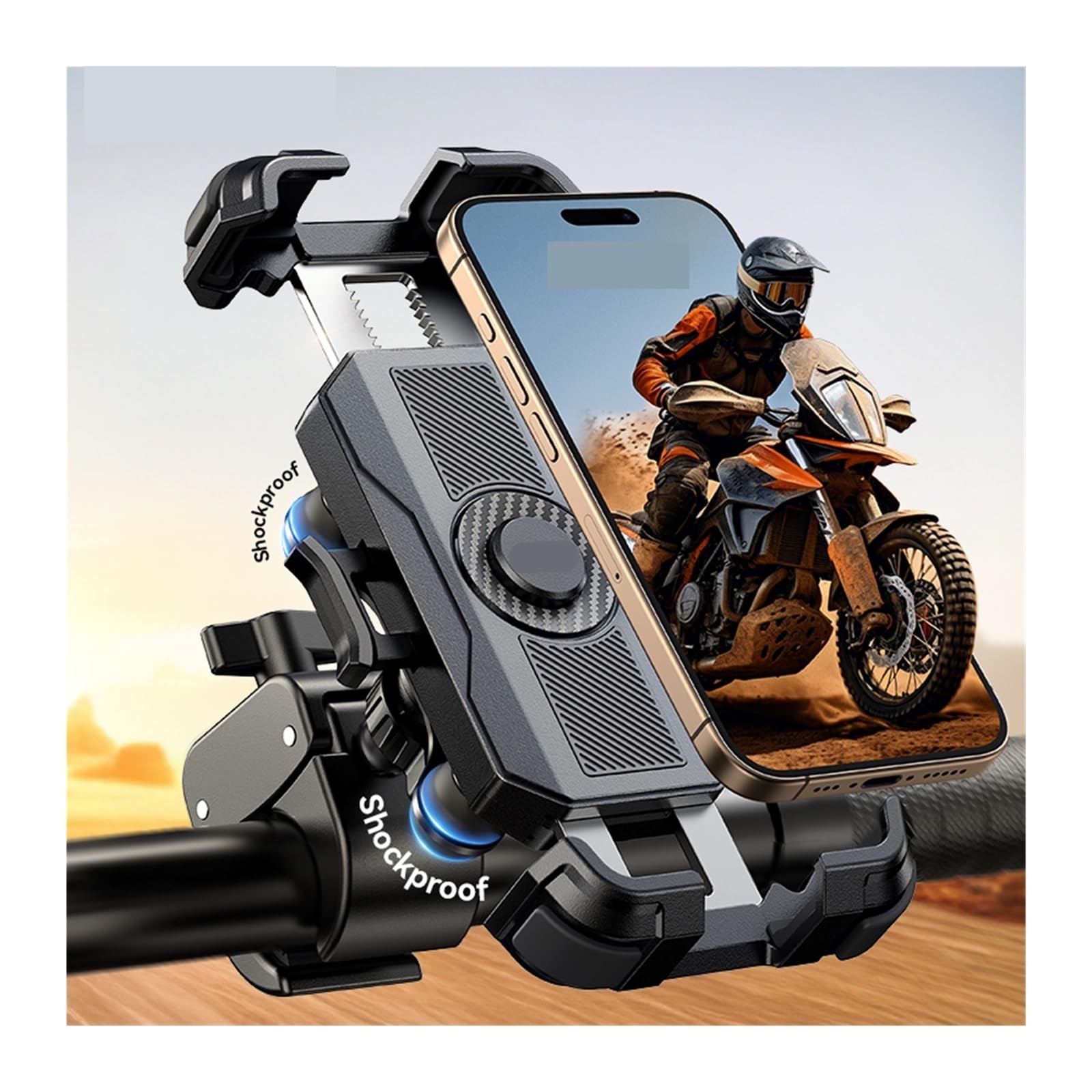 Generico Supporto for telefono moto antivibrazione - Supporto universale for telefono da bici for smartphone da 4,7-7”.(Upgraded Holder)