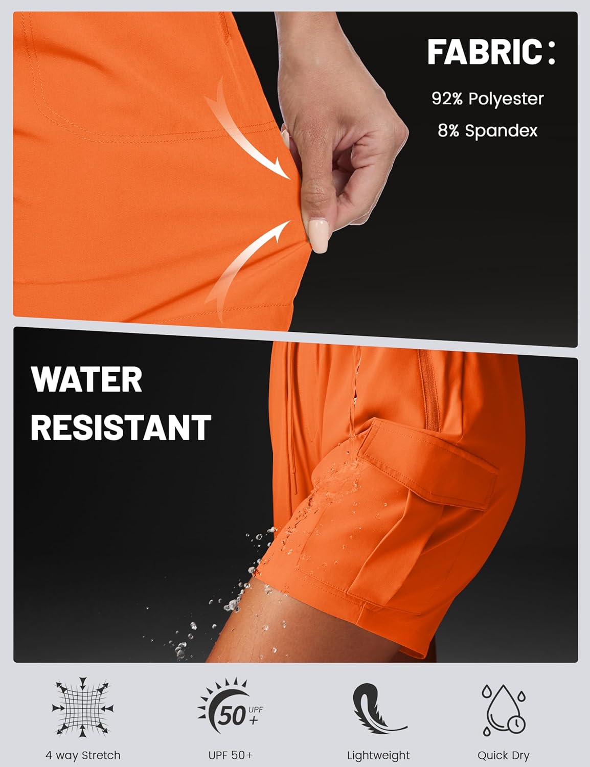 MAGCOMSEN Women's 5'' Hiking Cargo Shorts UPF 50 Quick Dry Lightweight Athletic Golf Outdoor Summer with Zipper Pockets - Image 5