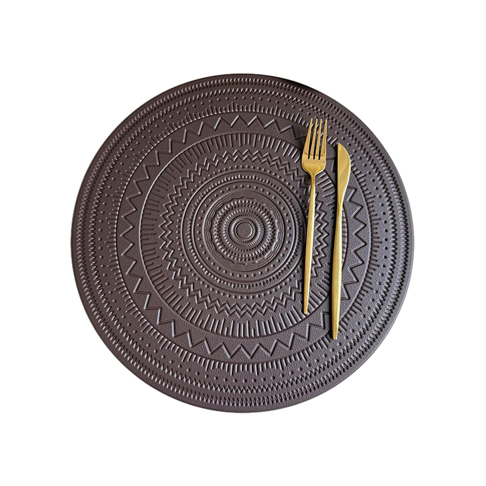 15 Inch Boho Placemats, Waterproof PVC Table Mat, Heat Resistant Wipeable Non-Slip Placemat for Kitchen Dining Decor